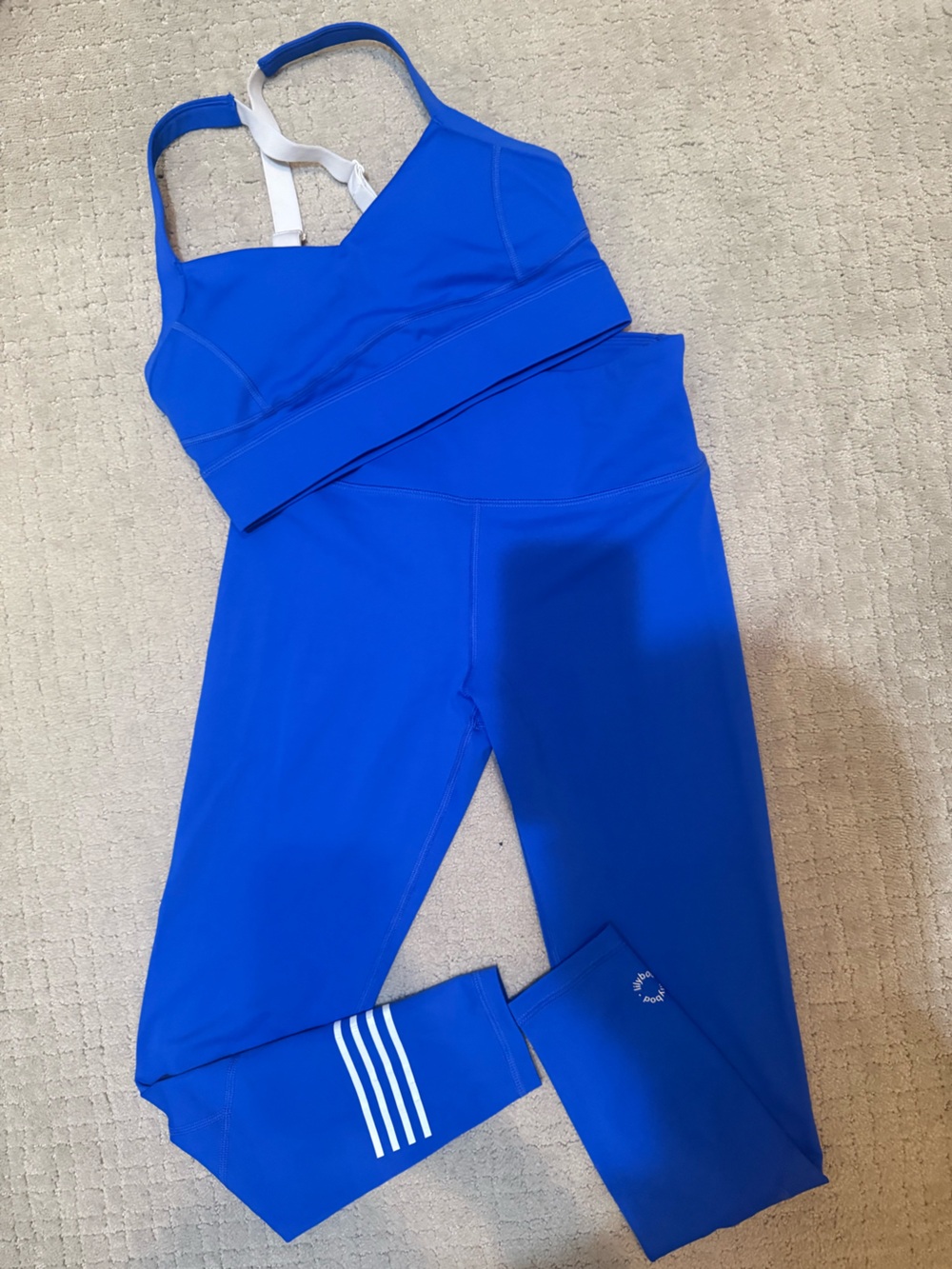 Women's Active High-Waist Leggings & Sports Bra Workout Set in Royal Blue